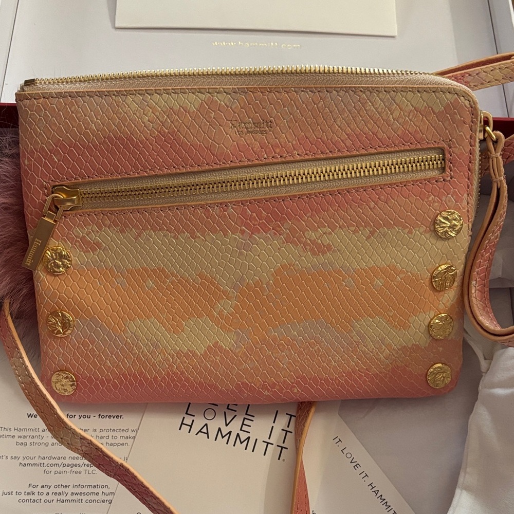 Hammitt Tony Small crossbody bag Sunset color brushed gold hardware New in box - Picture 2 of 10